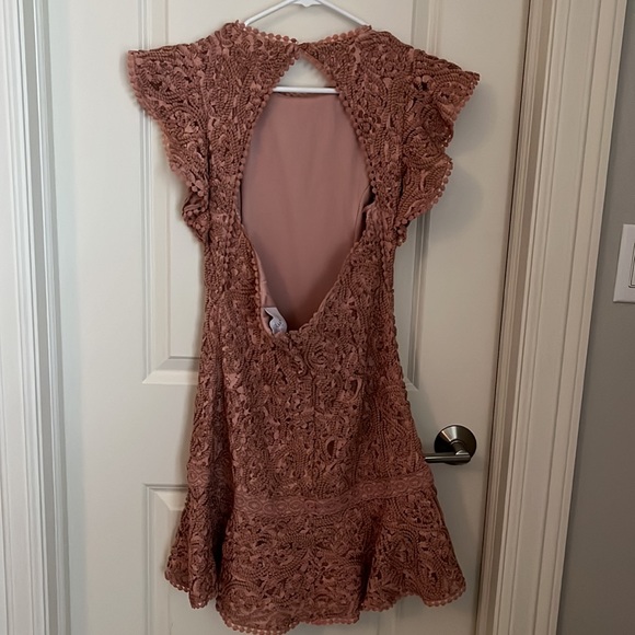 Mauve backless embroidered dress - NWOT - Picture 4 of 7
